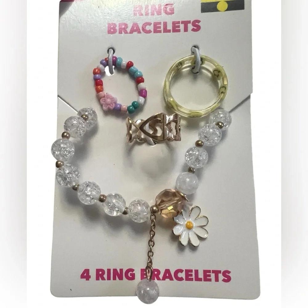 Colorful Kids Ring Bracelet Set